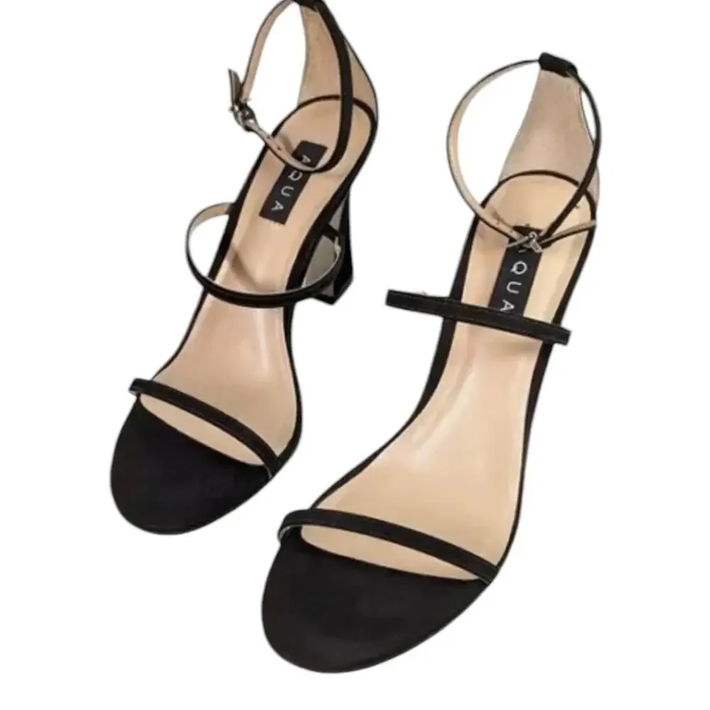 Aqua Jenni Strappy Flared Heels Ankle Strap NEW Size 10 Elegant Dressy Evening